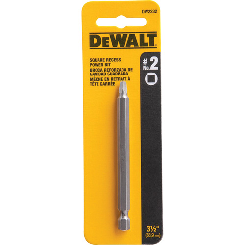 Power Bit, Square, #2 Tip, 3-1/2" Drive Size, 3-3/5" Length Ontario Packaging