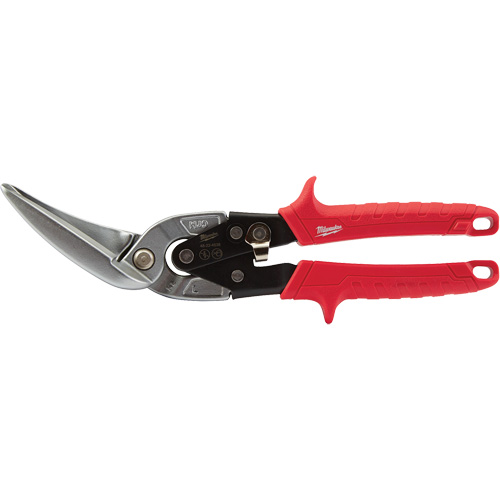 Long-Cut Offset Aviation Snips, 3" Cut Length, Straight/Left Cut Ontario Packaging