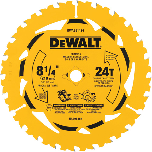 Ripping Circular Saw Blade, 8-1/4", 40 Teeth, Wood Use Ontario Packaging