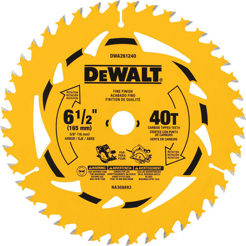 Framing Circular Saw Blade, 6-1/2", 40 Teeth, Wood Use Ontario Packaging