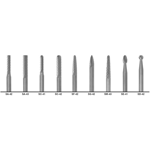 1855 Double Cut Carbide Burr Set, 9 Pieces Ontario Packaging