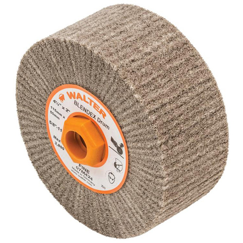 Blendex Surface Conditioning Drum, 4-1/2" Dia. x 2" W, 5/8"-11 Arbor, Fine Grit Ontario Packaging