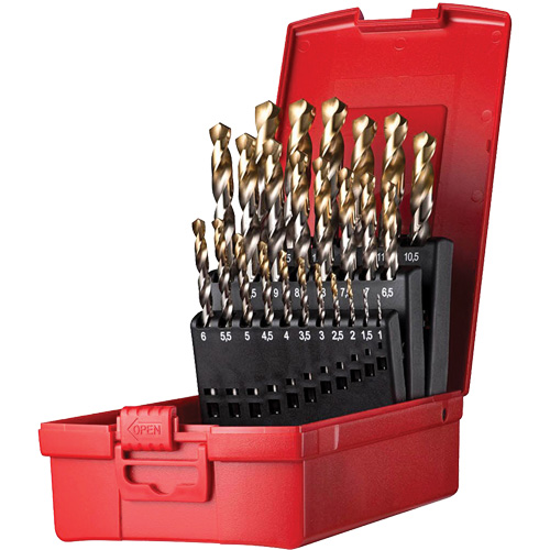 Jobber Length Drill Bit Set, 25 Pieces, High Speed Steel Ontario Packaging