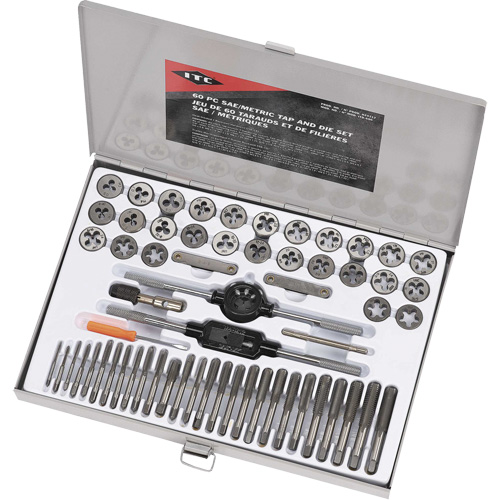 ITD-60C SAE/Metric Alloy Tap & Die Set, 60 Pieces Ontario Packaging