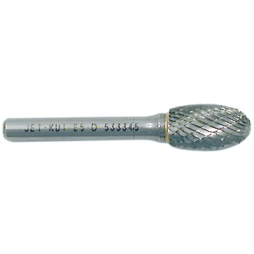 Oval Burr, 1/4" Dia., 1/4" Shank, 3/8" Depth of Cut Ontario Packaging
