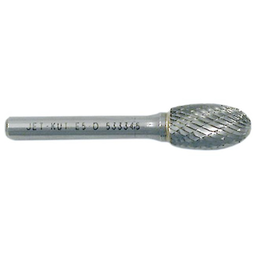Oval Shape Bur, 1/2" Dia., 1/4" Shank, 7/8" Depth of Cut Ontario Packaging