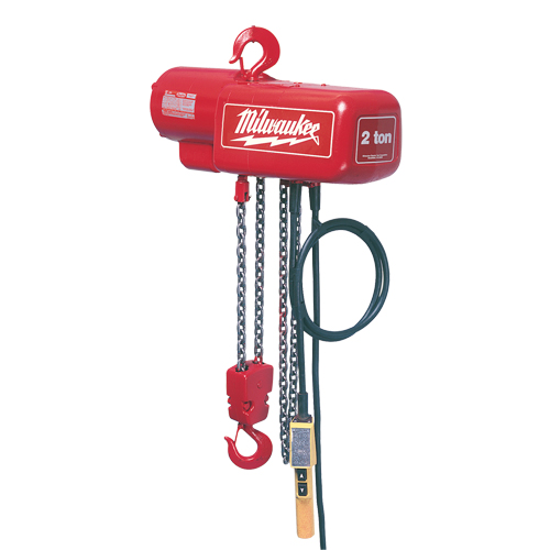 Electric Chain Hoist, 20' Lift, 4000 lbs. (2 tons) Capacity, 8 FPM Ontario Packaging