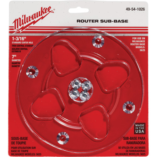 Embase transparente avec un diam&egrave;tre de 7" et un orifice central de 1-3/16" Ontario Packaging