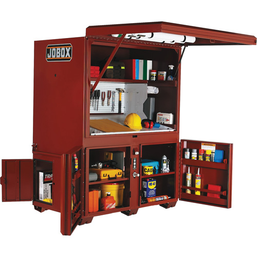 Field Office Jobsite Box, 63" W x 42" D x 80" H, Steel, Red Ontario Packaging