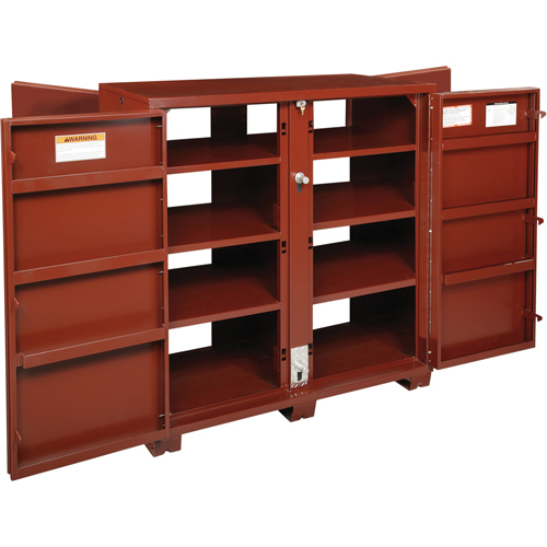 Armoire &agrave; tablettes Jobsite, Acier, 63,7 pi³, Rouge Ontario Packaging