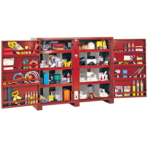 Armoire &agrave; tablettes Jobsite, Acier, 49 pi³, Rouge Ontario Packaging