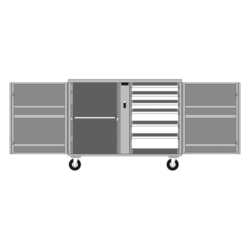Rolling Work Bench, 49-7/8" W x 40-5/8" H x 26-7/8" D, 24.6 Cubic Feet Capacity Ontario Packaging