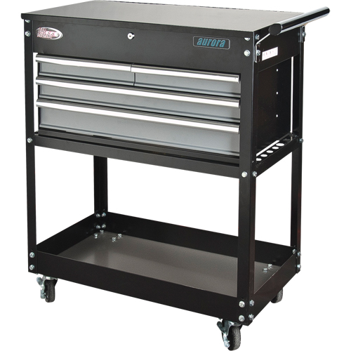 Chariot utilitaire, 4 tiroirs, 18" lo x 33" la x 39" h, Noir Ontario Packaging