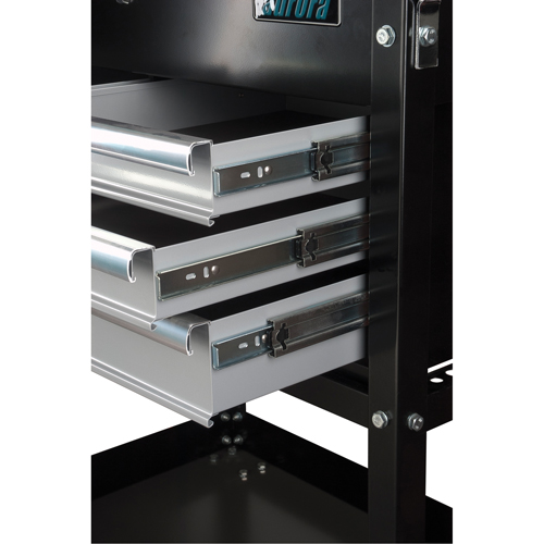 Chariot utilitaire, 4 tiroirs, 18" lo x 33" la x 39" h, Noir Ontario Packaging