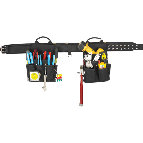 20 Pocket Tool Belt Combo, Polyester, Black Ontario Packaging