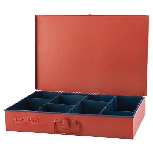 Compartment Box With 12 Adjustable Compartments, 12" D x 18" W x 3" H, Red Ontario Packaging
