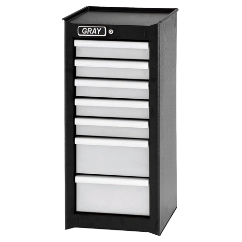 Side Rider Cabinet, 7 Drawers, 14-3/4" W x 18" D x 33.34" H, Black Ontario Packaging