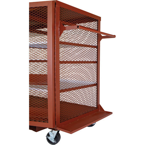Mobile Mesh Cabinet, Steel, 22 Cubic Feet, Red Ontario Packaging