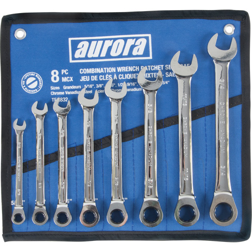 Fixed Head Wrench Set, Combination, 8 Pieces, Imperial Ontario Packaging