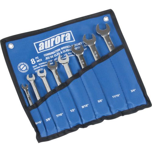 Fixed Head Wrench Set, Combination, 8 Pieces, Imperial Ontario Packaging