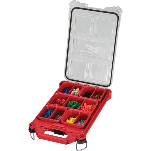 Packout Compact Low-Profile Organizer, 16-2/5" x 9-3/4" x 2-1/2", Black/Red Ontario Packaging