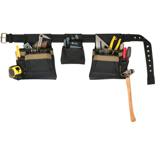 Deluxe Tool Belt Combo, Polyester, Black Ontario Packaging