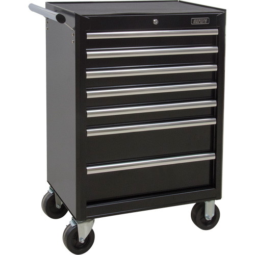 Chariot &agrave; outils industriel, 7 tiroirs, 27" la x 18-3/4" p x 39" h, Noir Ontario Packaging