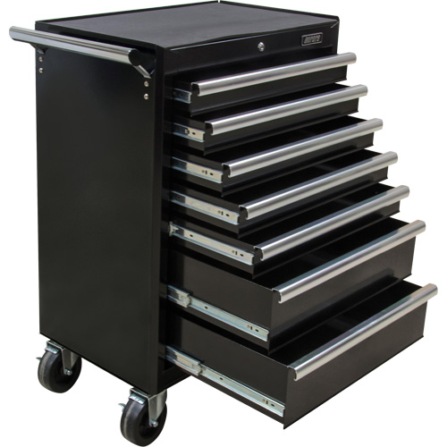 Chariot &agrave; outils industriel, 7 tiroirs, 27" la x 18-3/4" p x 39" h, Noir Ontario Packaging