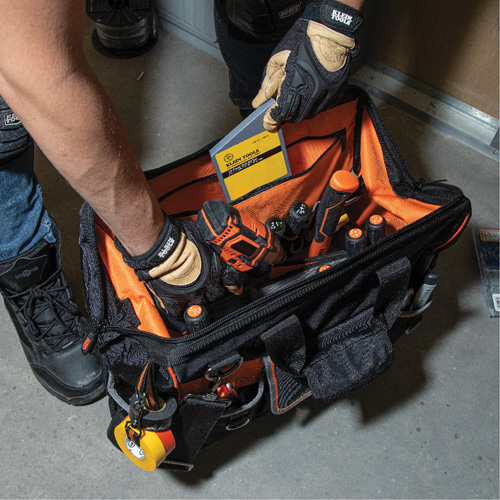Tradesman Pro Wide-Open Tool Bag, Ballistic Nylon, 42 Pockets, Black Ontario Packaging