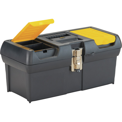 Coffre &agrave; outils avec plateau de s&eacute;rie 2000, 16" la x 7-1/10" p x 8-1/10" h, Noir/Jaune Ontario Packaging