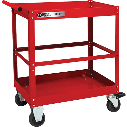 PRO+ Series Heavy-Duty Utility Cart, 2 Tiers, 30-1/5" x 38-1/3" x 19-1/2" Ontario Packaging