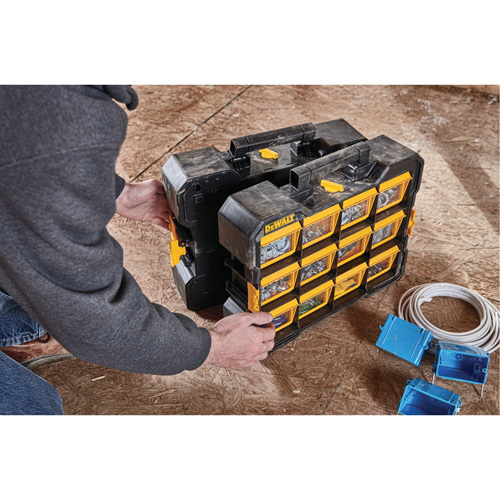 Flip-Bin Organizer, 3-7/8" W x 17-3/4" D x 13-7/8" H, Black/Yellow Ontario Packaging