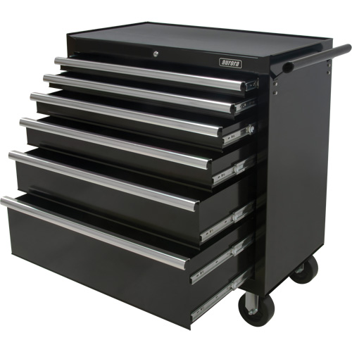 Chariot &agrave; outils industriel, 6 tiroirs, 39" la x 20-4/5" p x 38-1/2" h, Noir Ontario Packaging