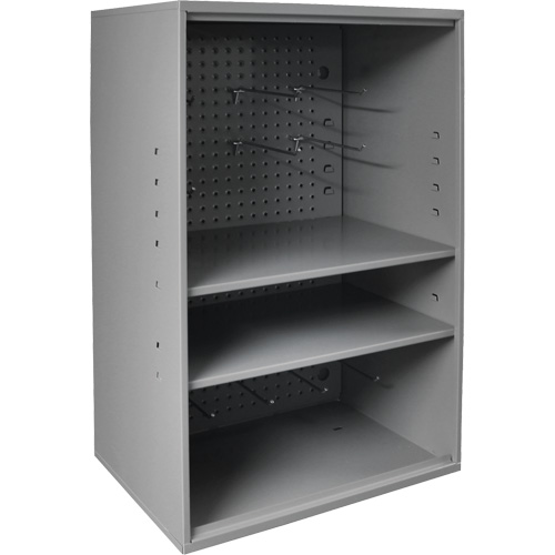 Armoire d'entreposage de produits abrasifs avec panneau perfor&eacute;, Acier, 19-7/8" x 14-1/4" x 32-3/4", Gris Ontario Packaging