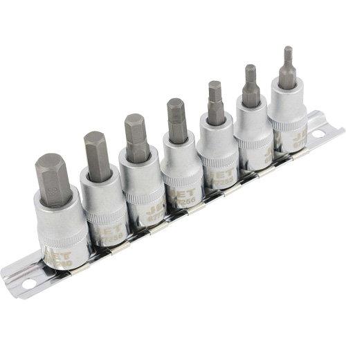 HSW3811M Jeu de sept douilles longues hexagonales m&eacute;triques 2", Hexagonale, Prise 3/8", 7 mr Ontario Packaging