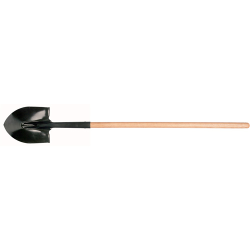 Round Point Shovel, Tempered Steel Blade, Hardwood, Straight Handle Ontario Packaging