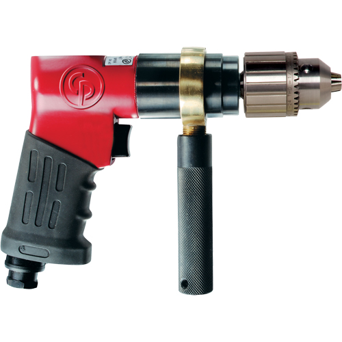 Reversible Drills, 24 CFM, 1/4" NPTF, 90 dBA, 13" Chuck, Keyed Ontario Packaging