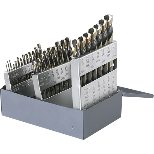 Jeux de forets CLE-LINE, 60 morceaux, Acier rapide Ontario Packaging