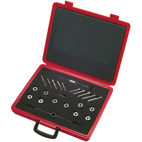 Tap & Die Sets with Production Hand Taps and Carbon Steel Round Adjustable Dies, 20 Pieces Ontario Packaging
