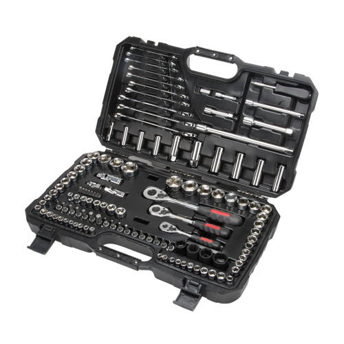 Jeux de douilles et cl&eacute;s SAE/m&eacute;triques 1/4", 3/8" et 1/2", 120 Mcx, Profond Ontario Packaging