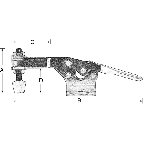 Horizontal Hold-Down Clamps, 500 lbs. Clamping Force, Horizontal Ontario Packaging