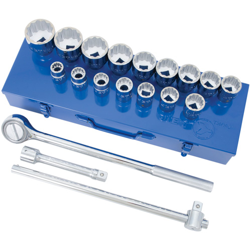 SW7521 12-Point SAE Socket & Socket Wrench Set, 21 Pcs, 3/4" Drive Size Ontario Packaging