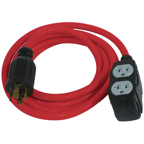 Rallonge pour g&eacute;n&eacute;ratrice, SJTW, AWG 12/3, 30 A, 4 prise(s), 10' Ontario Packaging