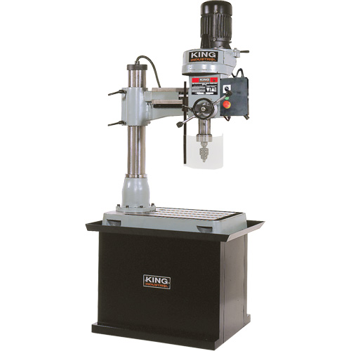 Radial Drilling Machine with Stand, 1/2" Chuck, 5 Speed(s), 19-5/8" W x 21-5/8" L, #3 Morse Ontario Packaging