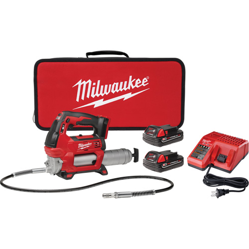 M18 Cordless 2-Speed Grease Gun Kit, Lithium-Ion, 18 V Ontario Packaging