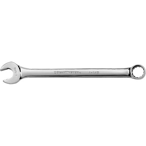 Long Pattern Combination Wrench, 12 Point, 1-1/8", Chrome Finish Ontario Packaging