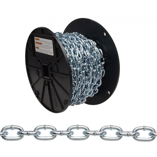 Chaîne torsad&eacute;e, Acier &agrave; faible teneur en carbone, #2 x 125' (38,1 m) l, Charge d'utilisation 325 lb (0,1625 tonne) Ontario Packaging