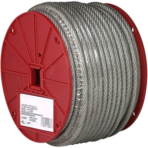 C&acirc;ble m&eacute;tallique, 200' (60,96 m) x 1/4", 1400 lb (0,7 tonnes), Rev&ecirc;tement de vinyle Ontario Packaging