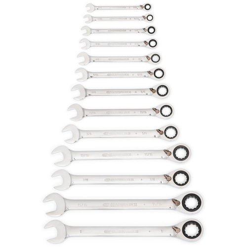 Jeu de cl&eacute;s &agrave; cliquets r&eacute;versibles SAE &agrave; 12 pans et 72 dents, Combinaison, 13 morceaux, Imp&eacute;rial Ontario Packaging
