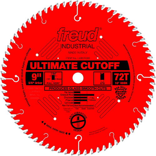 Lames de scie industrielle TCS - finition et coupe en travers, 9", 72 dents, Pour Bois Ontario Packaging